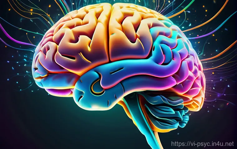 우울증 약물 종류와 부작용 - **Prompt:** "An abstract and futuristic digital illustration of the human brain. Inside the transluc...