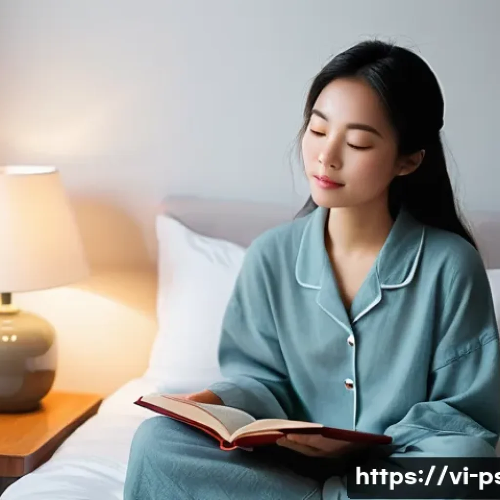 수면장애 해결 사례 - **Prompt 1: Evening Relaxation Ritual**
    A serene indoor scene featuring a young Vietnamese woman...