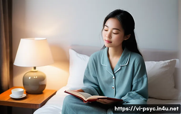 수면장애 해결 사례 - **Prompt 1: Evening Relaxation Ritual**
    A serene indoor scene featuring a young Vietnamese woman...
